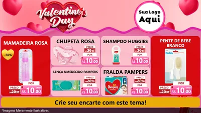Modelo de TV para TV Horizontal com o tema Valentine's Day para Bebês