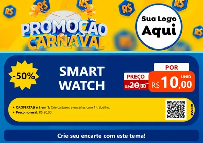 Modelo de Cartaz para Cartaz A4 Horizontal com o tema Promoção de Carnaval para Informática