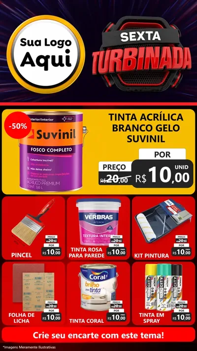 Modelo de Rede Social para Stories com o tema Sexta Turbinada para Tintas e Ferramentas