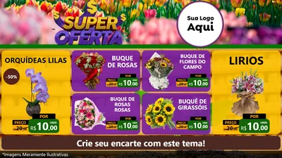 Modelo de TV para TV Horizontal com o tema Super Oferta para Floricultura e jardim