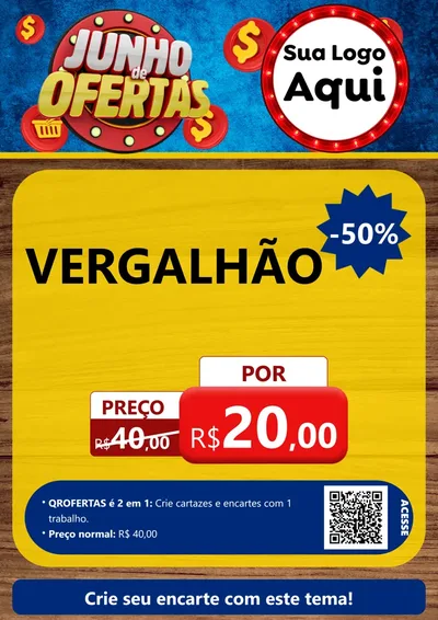 Modelo de Cartaz para Cartaz A4 Vertical com o tema Junho de Ofertas para Ferragens