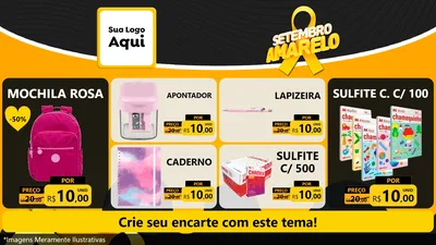 Modelo de TV para TV Horizontal com o tema Setembro Amarelo para Papelaria