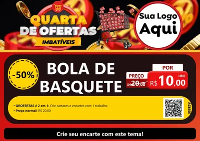 Modelo de Cartaz para Cartaz A4 Horizontal com o tema Quarta de Ofertas Imbatíveis para Artigos Esportivos