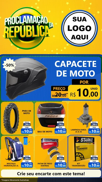 Modelo de Rede Social para Stories com o tema Proclamação da República para Moto peças