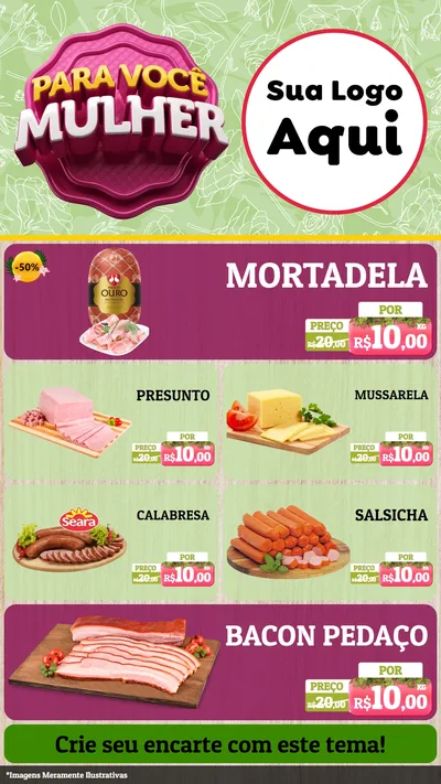 Modelo de TV para TV Vertical com o tema Para Você Mulher para Frios e Laticínios