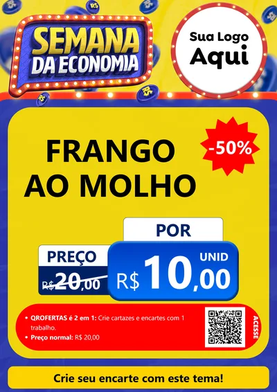 Modelo de Cartaz para Cartaz A4 Vertical com o tema Semana da Economia para Restaurante