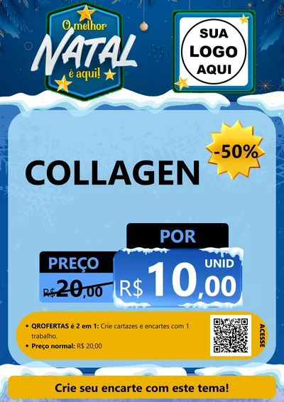 Modelo de Cartaz para Cartaz A4 Vertical com o tema O Melhor Natal É Aqui! para Suplementos alimentares