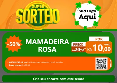 Modelo de Cartaz para Cartaz A4 Horizontal com o tema Super Sorteio para Bebês