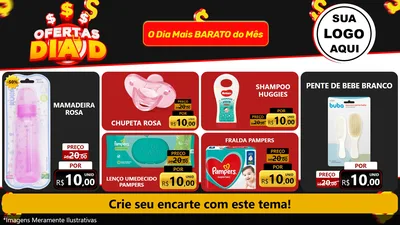 Modelo de TV para TV Horizontal com o tema Ofertas Dia D para Bebês