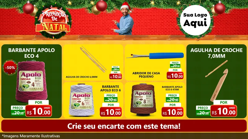 Modelo de TV para TV Horizontal com o tema Promoção de Natal para Armarinho e Aviamentos