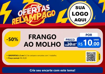 Modelo de Cartaz para Cartaz A4 Horizontal com o tema Ofertas Relâmpago para Restaurante