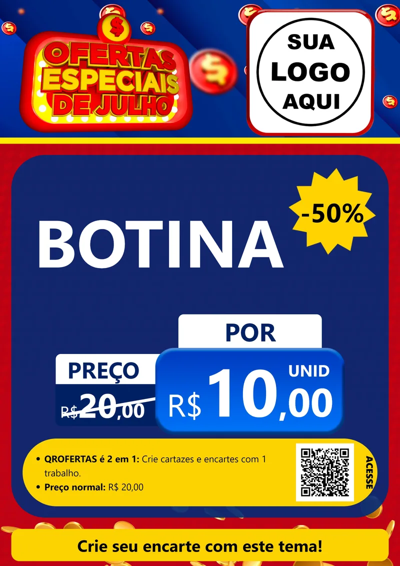 Modelo de Cartaz para Cartaz A4 Vertical com o tema Ofertas Especiais de Julho para Agropecuária