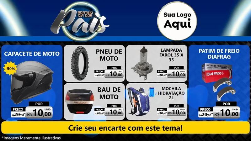 Modelo de TV para TV Horizontal com o tema Sorteio Dia Dos Pais para Moto peças