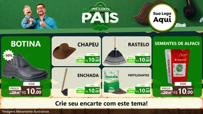 Modelo de TV para TV Horizontal com o tema Mês dos Pais para Agropecuária