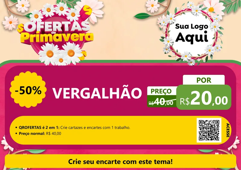 Modelo de Cartaz para Cartaz A4 Horizontal com o tema Ofertas de Primavera para Ferragens