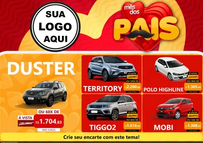 Modelo de Encarte para Encarte A4 Horizontal com o tema Mês Dos Pais para Concessionaria de Carros