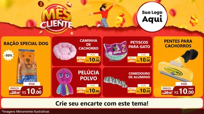Modelo de TV para TV Horizontal com o tema Mês do Cliente para Pet Shop
