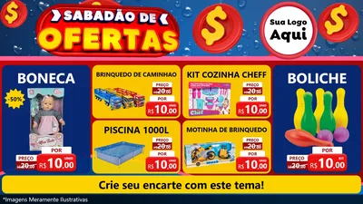 Modelo de TV para TV Horizontal com o tema Sabadão de Ofertas para Brinquedos
