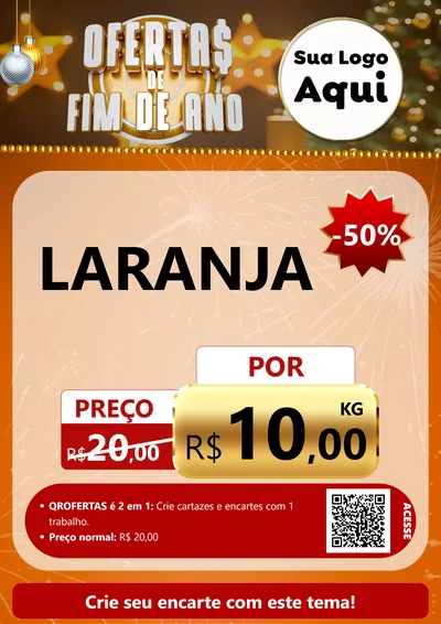 Modelo de Cartaz para Cartaz A4 Vertical com o tema Ofertas de Fim de Ano para Hortifrúti