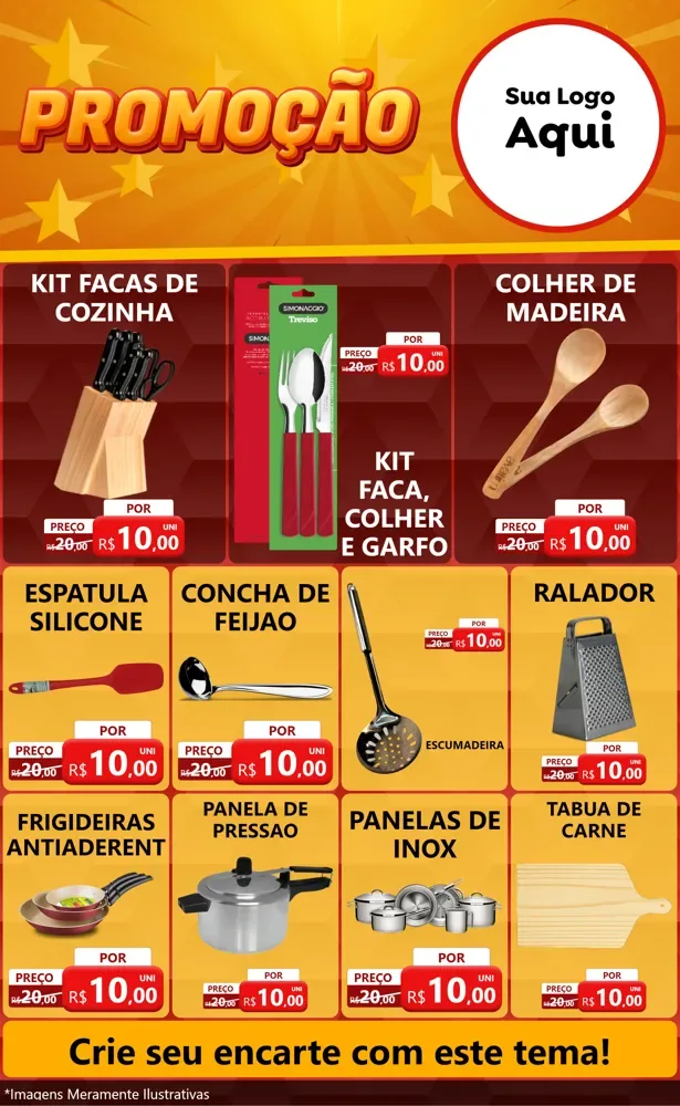 Modelo de Encarte para Encarte Grande com o tema Promoção para Utilidades Domésticas
