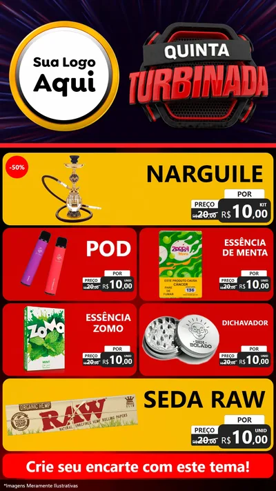 Modelo de TV para TV Vertical com o tema Quinta Turbinada para Tabacaria
