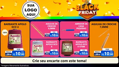 Modelo de TV para TV Horizontal com o tema Black Friday para Armarinho e Aviamentos