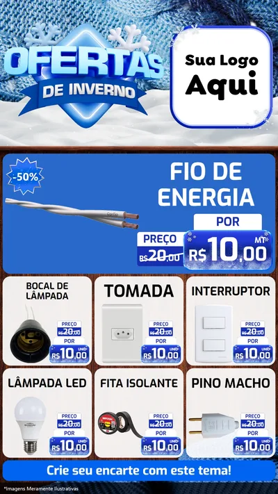 Modelo de Rede Social para Stories com o tema Ofertas de Inverno para Materiais Elétricos