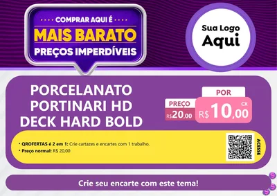 Modelo de Cartaz para Cartaz A4 Horizontal com o tema Mais Barato para Pisos e revestimentos