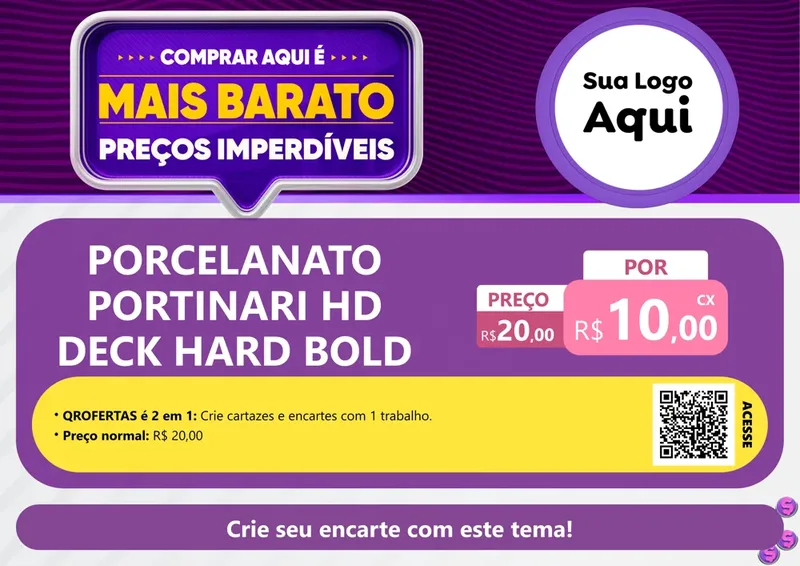 Modelo de Cartaz para Cartaz A4 Horizontal com o tema Mais Barato para Pisos e revestimentos
