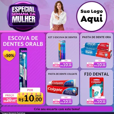 Modelo de Rede Social para Feed Facebook com o tema Especial Semana da Mulher para Higiene Pessoal