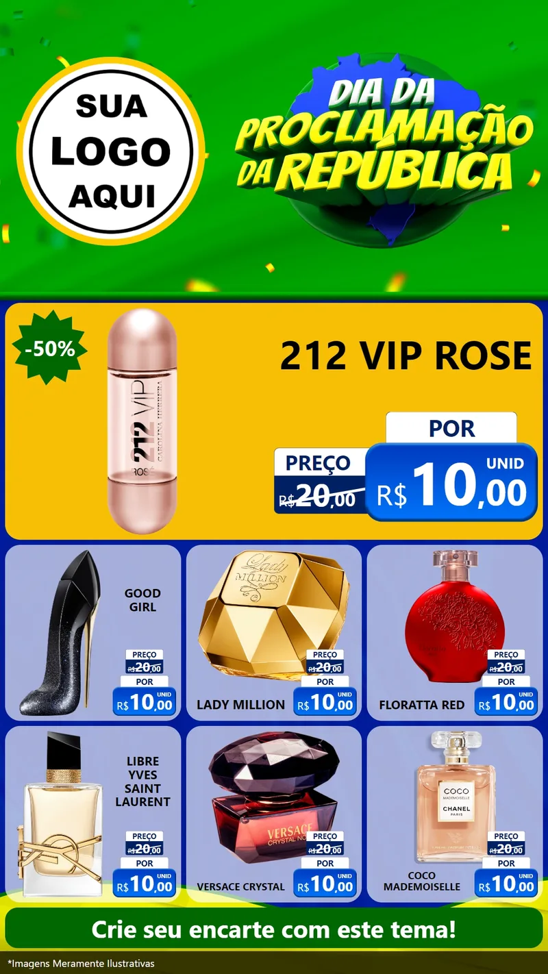 Modelo de Rede Social para Stories com o tema Dia Da Proclamação Da República para Perfumes