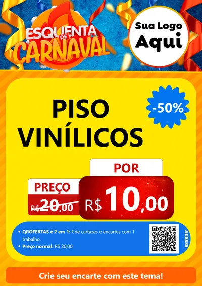 Modelo de Cartaz para Cartaz A4 Vertical com o tema Esquenta de Carnaval para Material para Construção