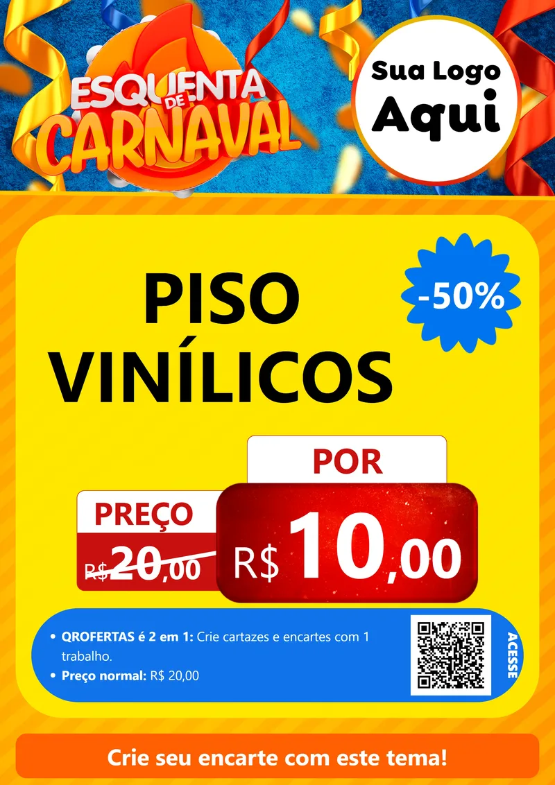 Modelo de Cartaz para Cartaz A4 Vertical com o tema Esquenta de Carnaval para Material para Construção