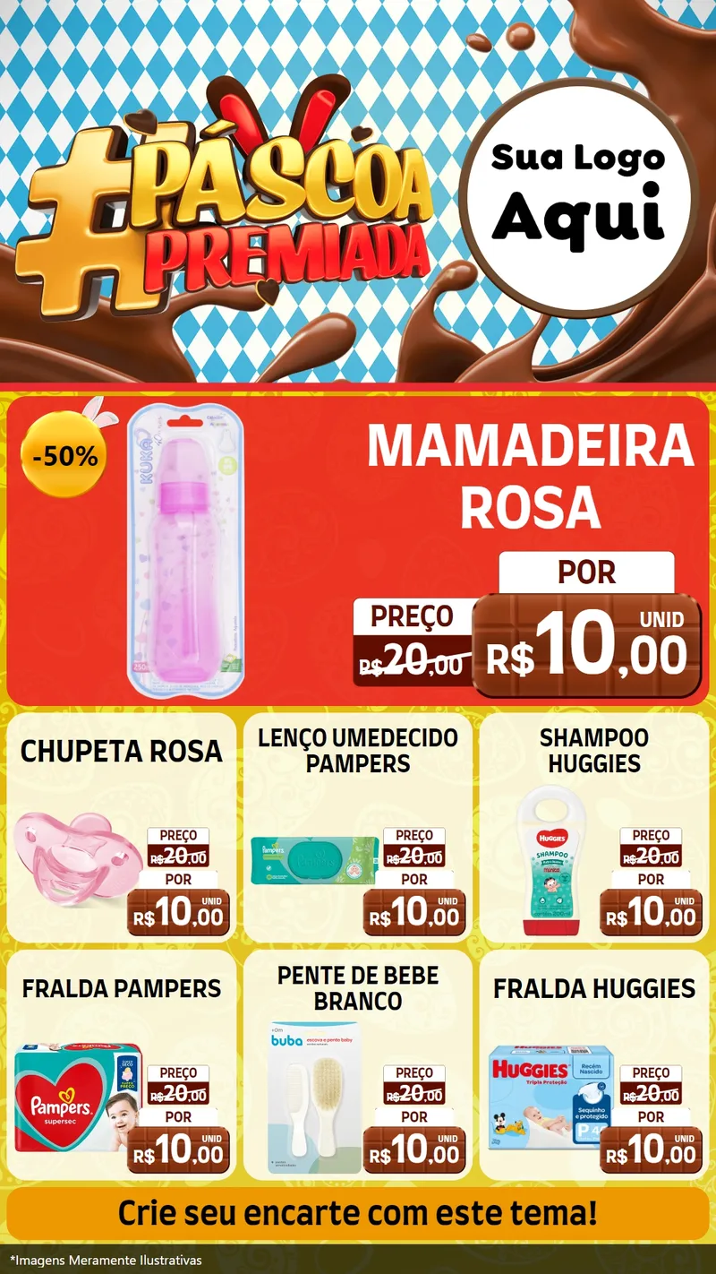 Modelo de Rede Social para Stories com o tema Páscoa Premiada para Bebês