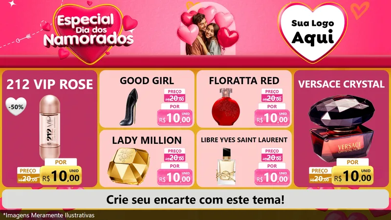 Modelo de TV para TV Horizontal com o tema Especial Dia dos Namorados para Perfumes