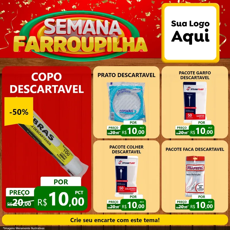Modelo de Rede Social para Feed Facebook com o tema Semana Farroupilha para Embalagens