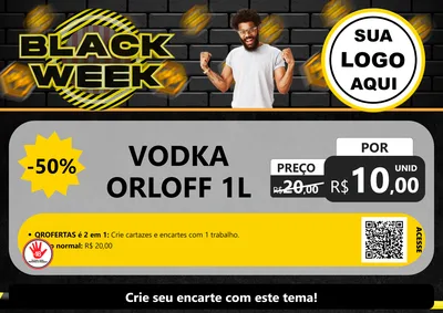 Modelo de Cartaz para Cartaz A4 Horizontal com o tema Black Week para Distribuidora de bebidas