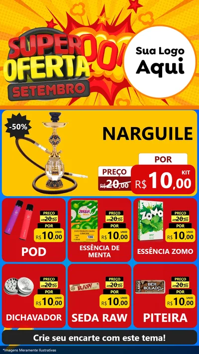 Modelo de Rede Social para Stories com o tema Super Oferta Setembro para Tabacaria