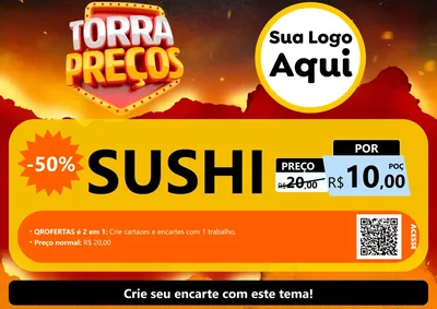 Modelo de Cartaz para Cartaz A4 Horizontal com o tema Torra Preços para Comida japonesa