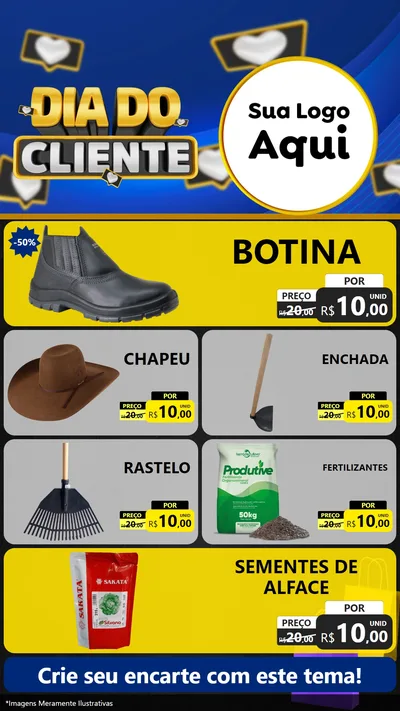 Modelo de TV para TV Vertical com o tema Dia Do Cliente para Agropecuária