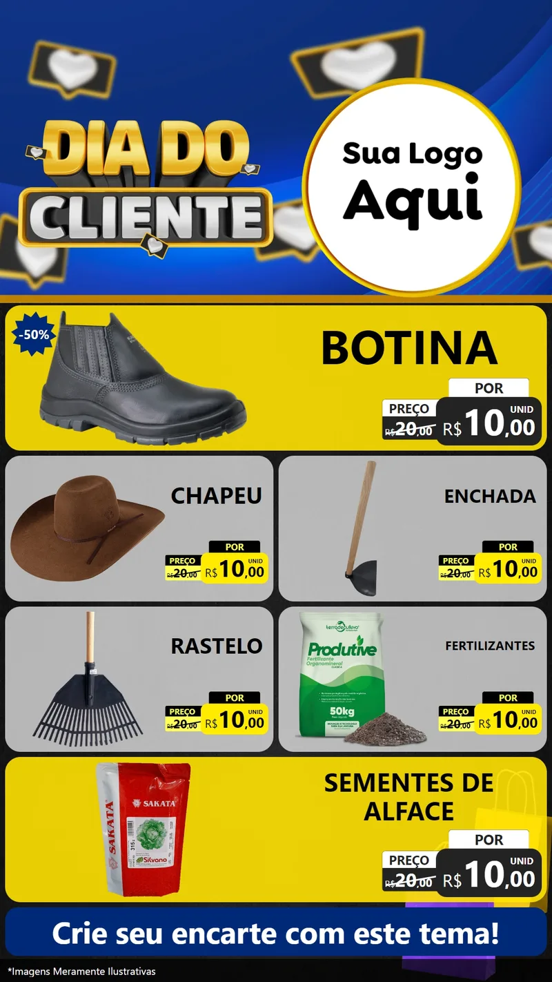 Modelo de TV para TV Vertical com o tema Dia Do Cliente para Agropecuária