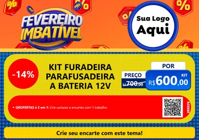 Modelo de Cartaz para Cartaz A4 Horizontal com o tema Fevereiro Imbatível para Maquinas e Ferramentas