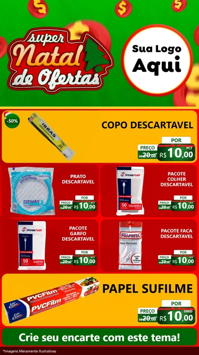 Modelo de TV para TV Vertical com o tema Super Natal de Ofertas para Embalagens