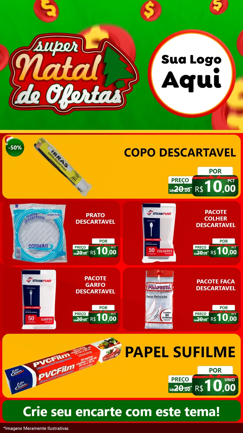 Modelo de TV para TV Vertical com o tema Super Natal de Ofertas para Embalagens