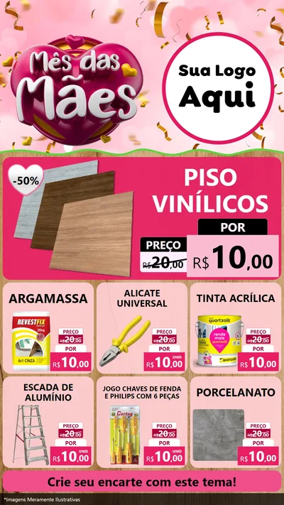 Modelo de Rede Social para Stories com o tema Mês das Mães para Material para Construção