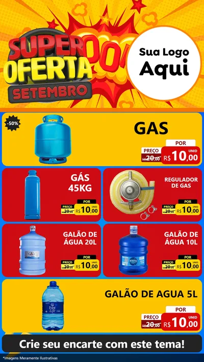Modelo de TV para TV Vertical com o tema Super Oferta Setembro para Água e gás