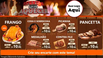 Modelo de TV para TV Horizontal com o tema Ofertas Para Aquecer para Assados