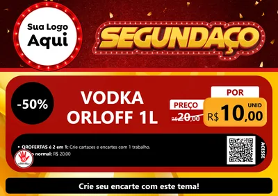 Modelo de Cartaz para Cartaz A4 Horizontal com o tema Segundaço para Distribuidora de bebidas