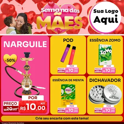 Modelo de Rede Social para Feed Facebook com o tema Semana Das Mães para Tabacaria