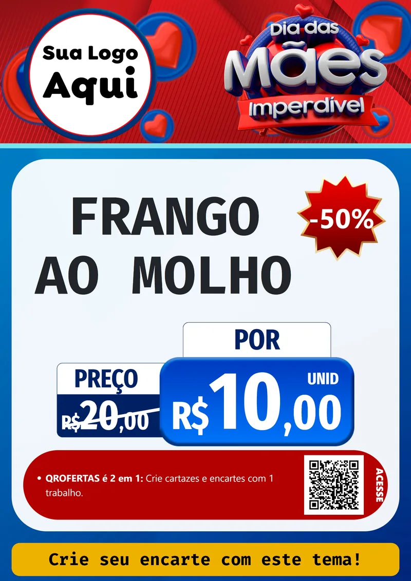 Modelo de Cartaz para Cartaz A4 Vertical com o tema Dia Das Mães Imperdível para Restaurante